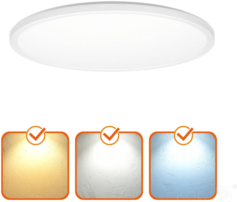 24W LED lubinis šviestuvas NIVERA CIRCLE, baltas, 3000/4000/6000K, IP54
