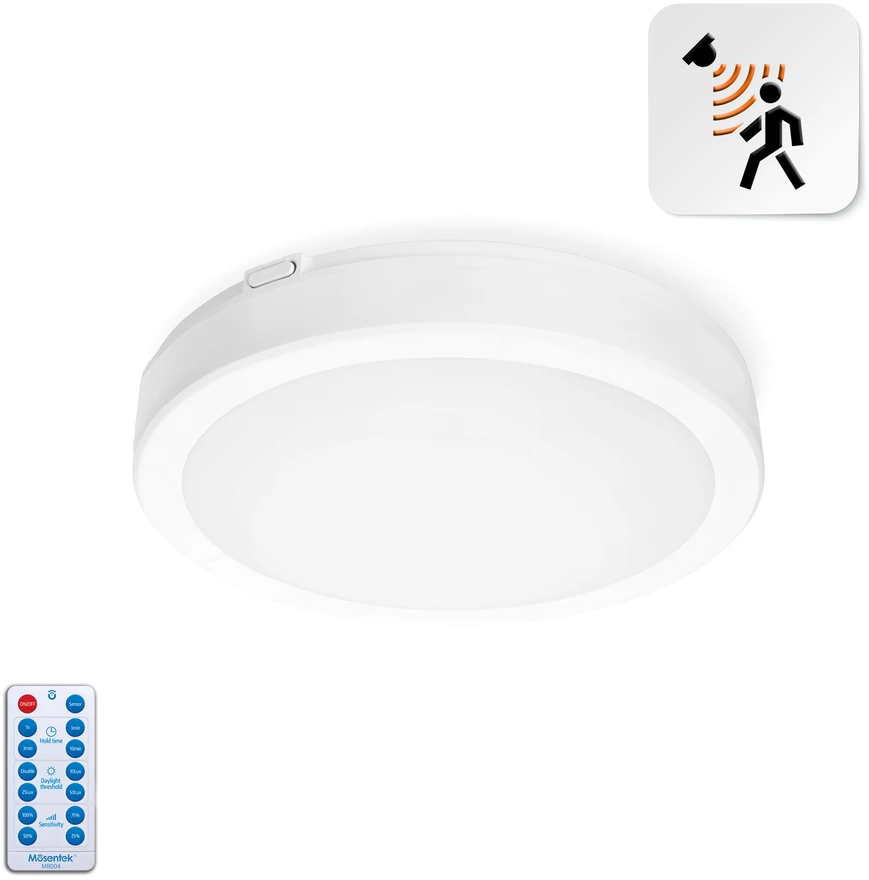 24W LED paviršinis šviestuvas NAIROS PREMIUM G2, baltas, 3000K/4000K/6500K, su judesio davikliu
