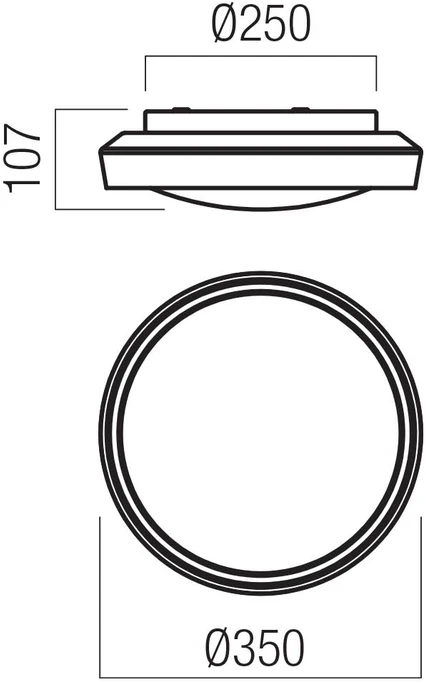 24W LED paviršinis šviestuvas ARCA, baltas/dūmų sp., 3000/4000K, IP44, 01-3796