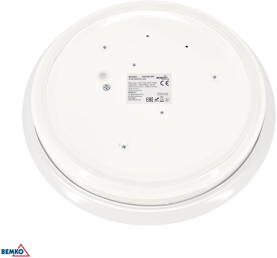 Pakabinamas šviestuvas Bemko 24W LED plafonas PAULA, baltas, 4000K, IP44