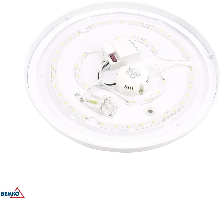 Bemko 24W LED plafonas su judesio davikliu PLATO, baltas, 3000K, IP44