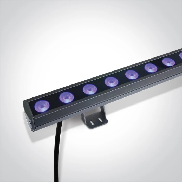 24x1,5W LED linijinis sienų šviestuvas, pilkas, RGB, 7055B/RGB