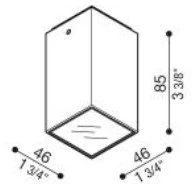 2W LED paviršinis šviestuvas KURA TOP X1, tamsiai pilkas, 3000K, 11x37°