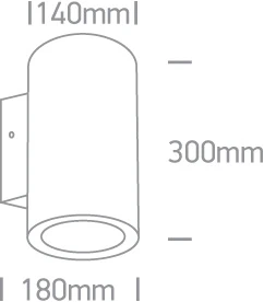 2x20W LED cilindro formos šviestuvas, antracito sp., 4000K, 67138L/AN/C