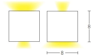 2x3W LED paviršinis lauko šviestuvas, baltas, 3000K, E159