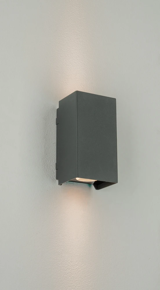2x3W LED sieninis fasado šviestuvas, tamsiai pilkas, 3000K, IP65, šviečia į viršų ir į apačią, E412