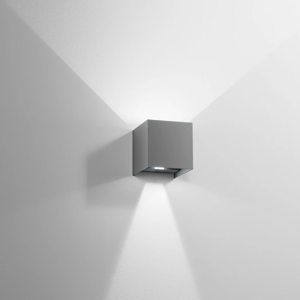 2x5W LED sieninis fasado šviestuvas ALFA, pilkas, CCT, IP54