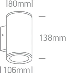 2x6W LED cilindro formos šviestuvas, baltas, 3000K, 67138/W/W