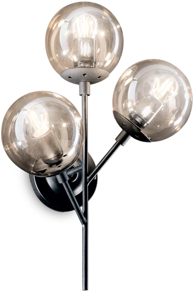 Sieninis šviestuvas Ideal Lux Wall lamp with 3 lights KEPLER, E27, nickel