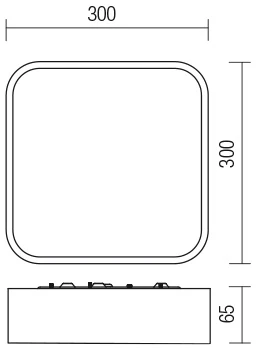 30W LED paviršinis šviestuvas SCREEN IP, baltas, 3000K, IP44, 01-2498