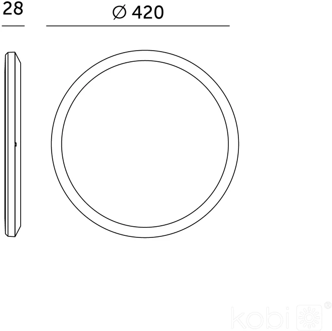 32W LED lubinis šviestuvas NIVERA CIRCLE, juodas, 3000/4000/6000K, IP54