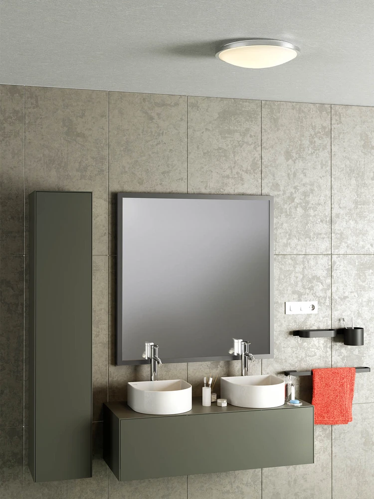 35W LED plafonas FIZZ, baltas/chromo sp., 4000K, IP44