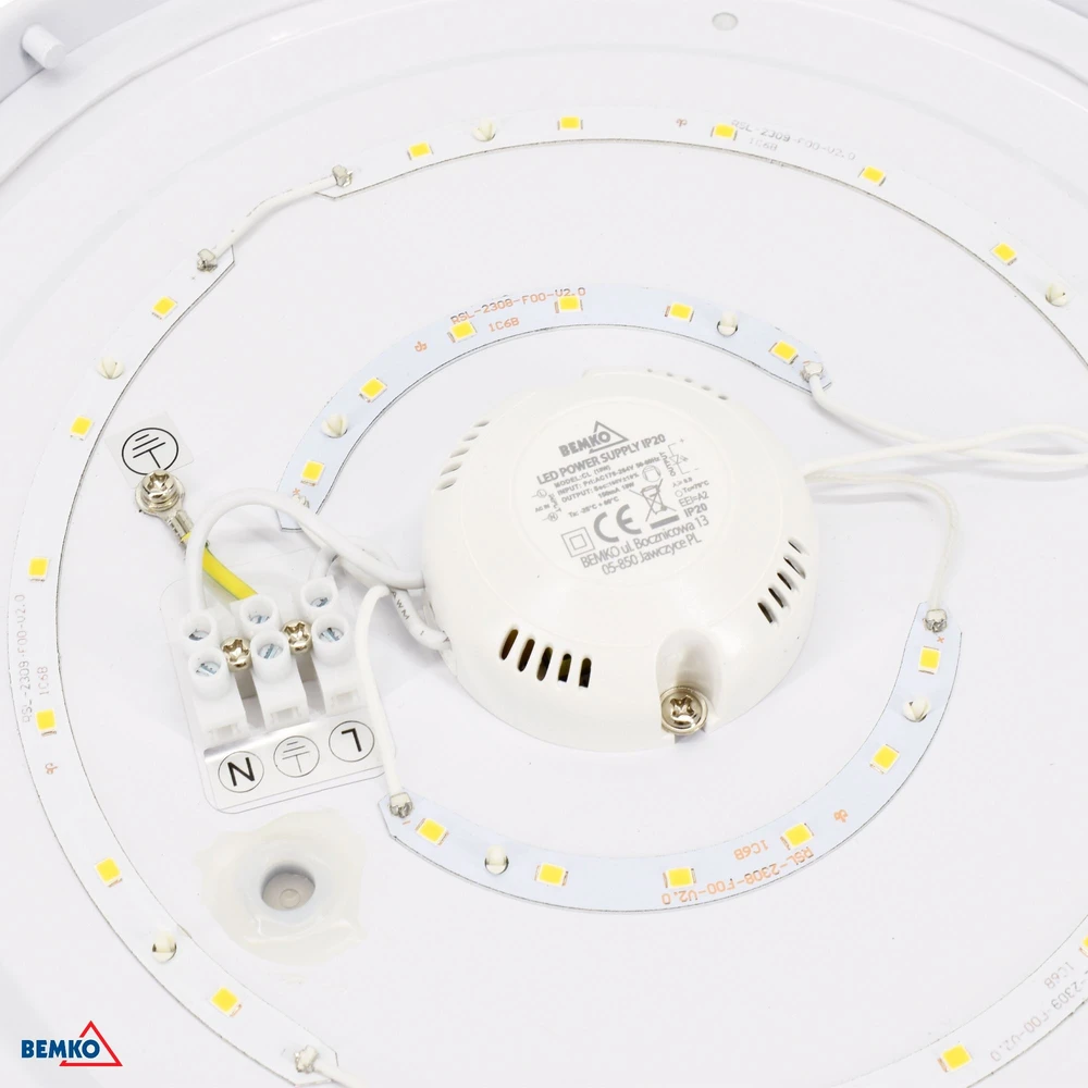 Bemko 36W LED plafonas PLATO, baltas, 4000K, IP44