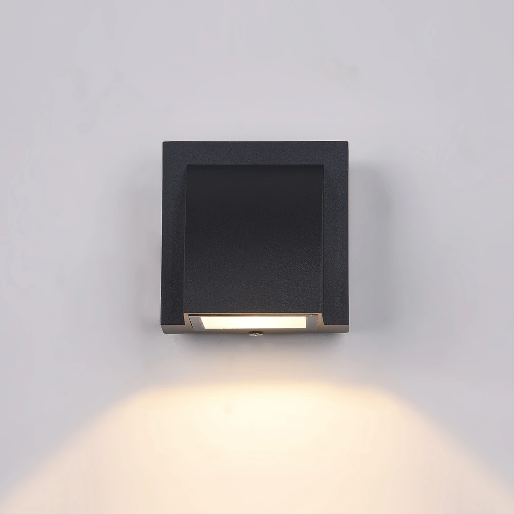 Sieninis šviestuvas Italux 3W LED sieninis fasado šviestuvas EDGAR, juodas, 3000K