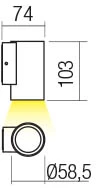 Sieninis šviestuvas 3W LED sieninis lauko šviestuvas RAM, baltas, 3000K, IP65, 90075