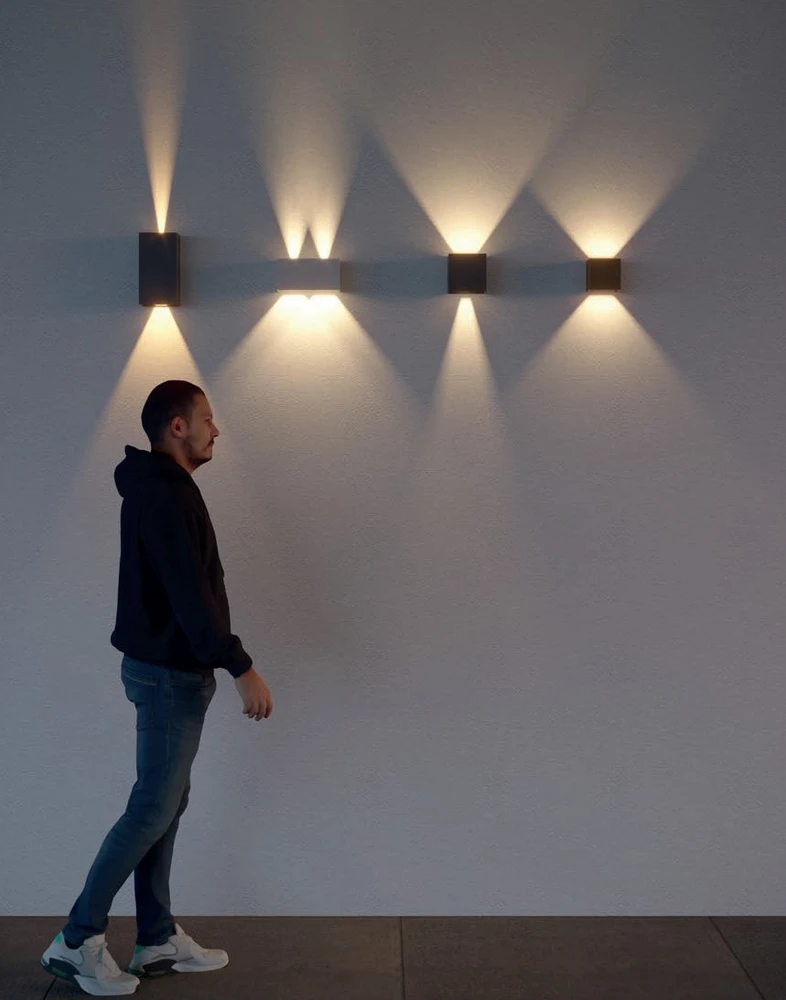Sieninis šviestuvas 4x5W LED sieninis lauko šviestuvas VARY, tamsiai pilkas, 3000K, IP54, šviečia į viršų ir į apačią, 90302