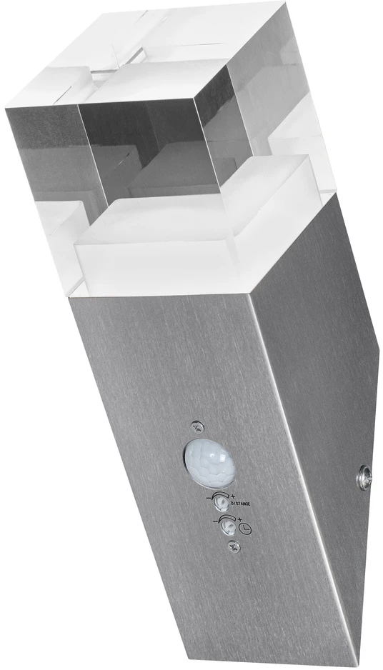 Ledvance 5W LED fasado šviestuvas ENDURA STYLE CRYSTAL, plieno sp., 3000K, su sensorium