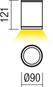 6W LED paviršinis lauko šviestuvas ETA, tamsiai pilkas, 4000K, IP54, 9599