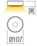 6W LED paviršinis šviestuvas LOG, tamsiai pilkas, 3000K, IP65, 90412