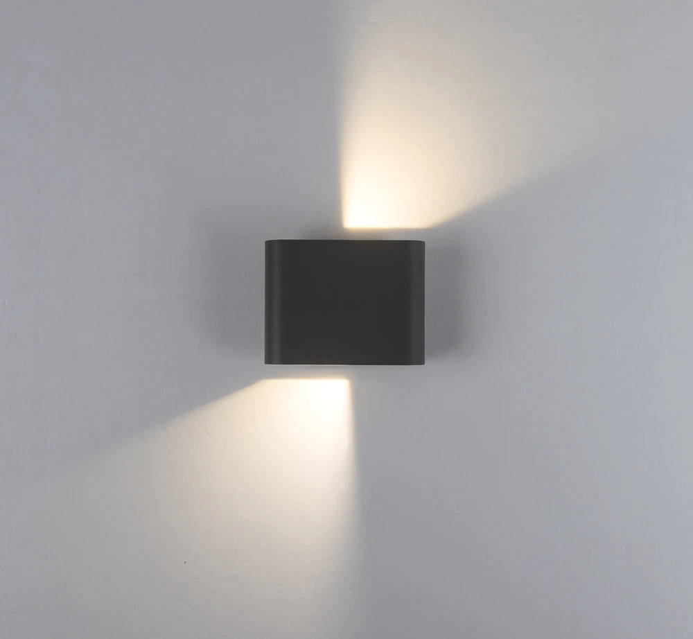 6W LED sieninis fasado šviestuvas, juodas, 3000/4000K, IP65, šviečia į viršų ir į apačią, E433