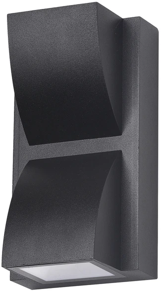 Sieninis šviestuvas Italux 6W LED sieninis fasado šviestuvas EDGAR, juodas, 3000K