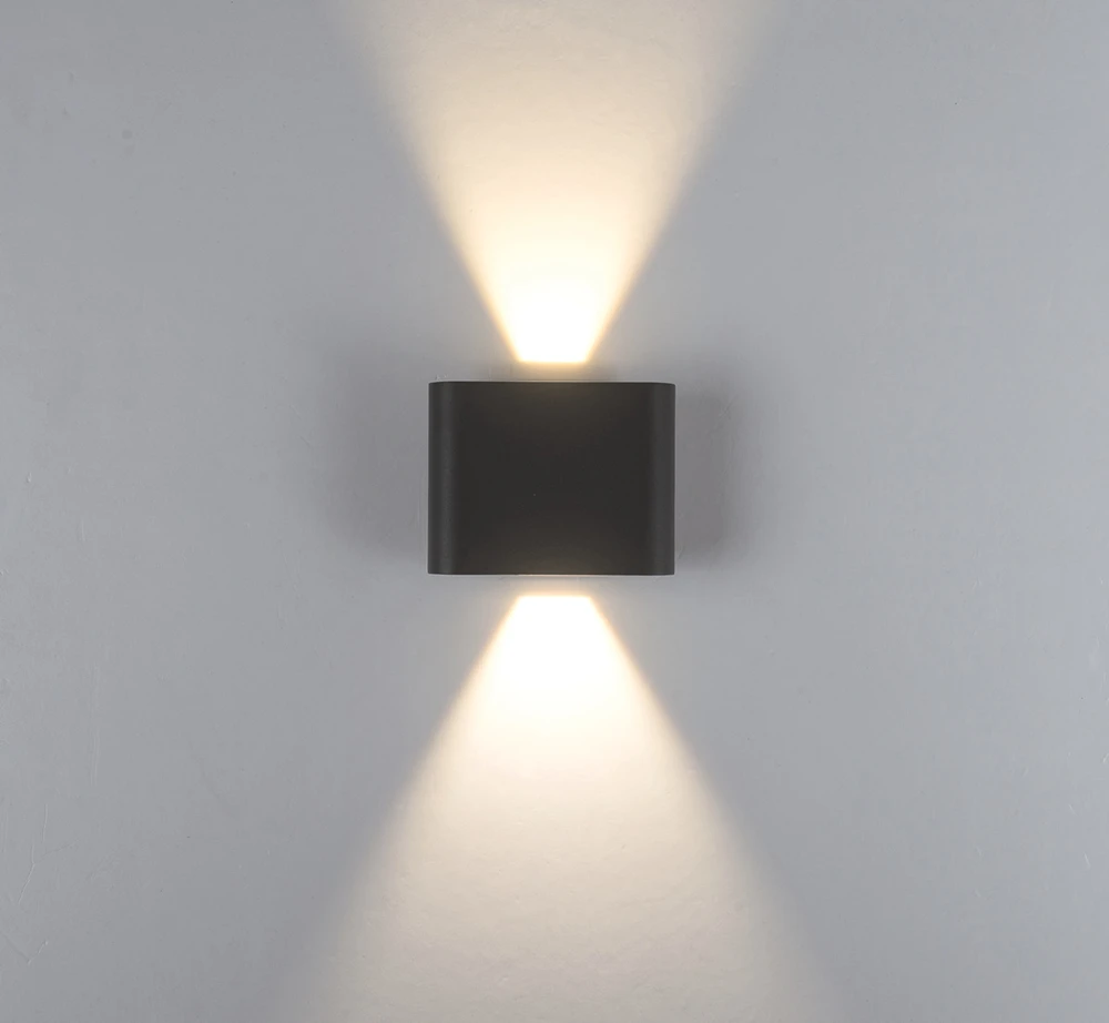 6W LED sieninis fasado šviestuvas, juodas, 3000/4000K, IP65, šviečia į viršų ir į apačią, E433