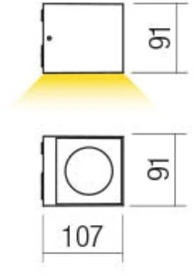 6W LED sieninis fasado šviestuvas TEKO, tamsiai pilkas, 3000K, 90098