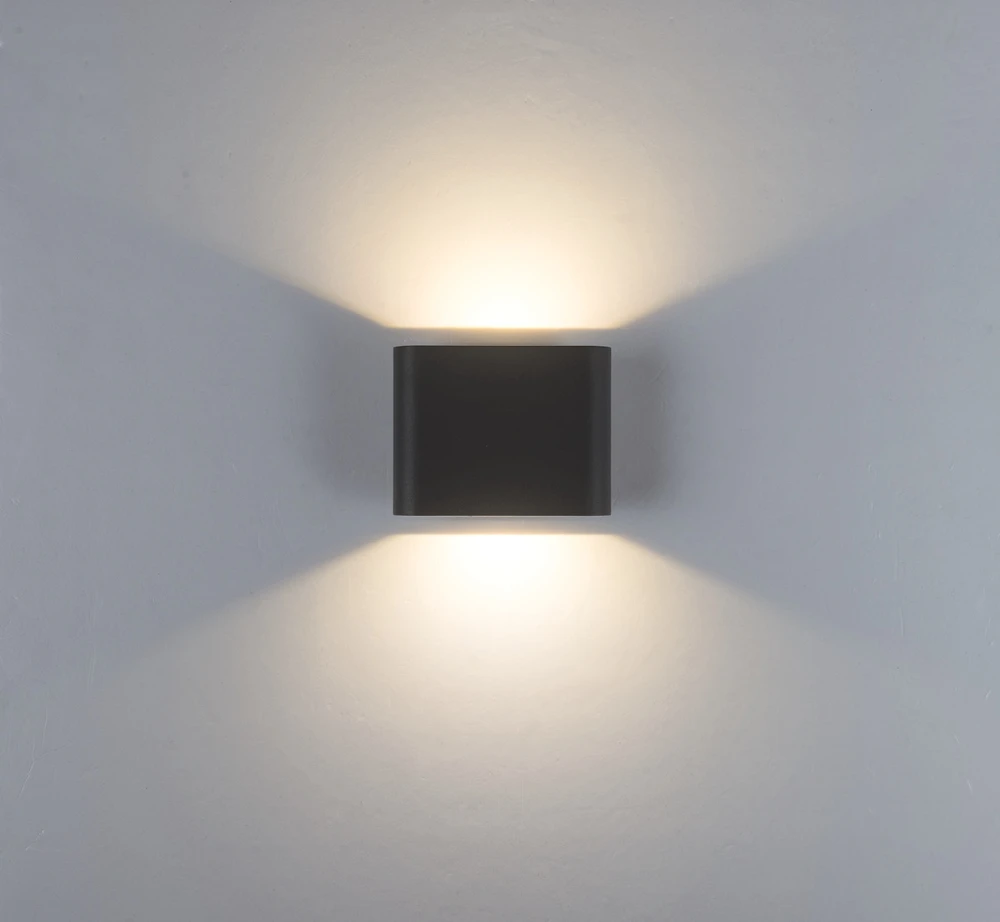 6W LED sieninis fasado šviestuvas, juodas, 3000/4000K, IP65, šviečia į viršų ir į apačią, E433