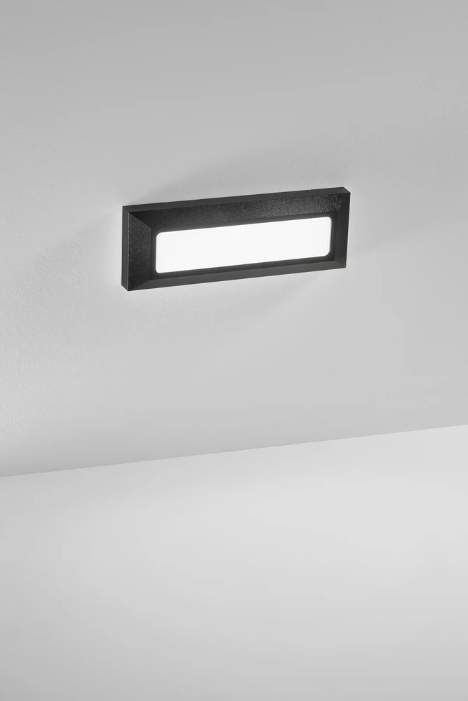 6W LED sieninis fasado šviestuvas laiptų apšvietimui OASIS, juodas, CCT, IP65