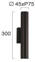 6W LED sieninis fasado šviestuvas CITY, juodas, 3000K, IP44, šviečia į abi puses, 4321200