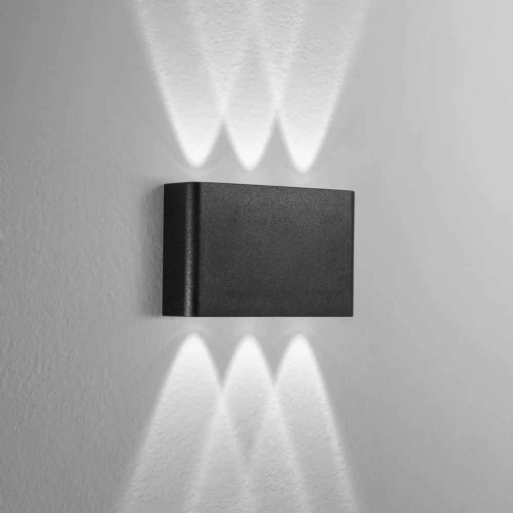 6W LED sieninis fasado šviestuvas KLEIN, juodas, CCT, IP65