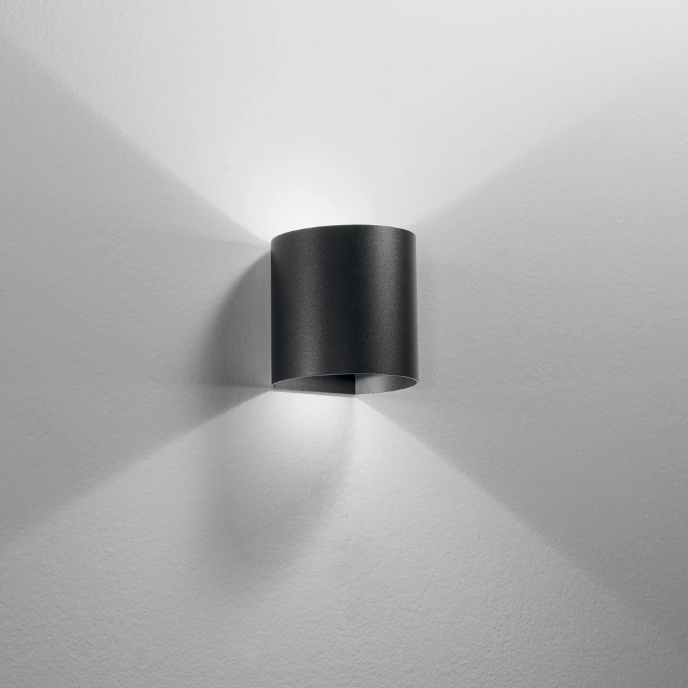 6W LED sieninis fasado šviestuvas GOLF, juodas, CCT, IP54, šviečia į viršų ir į apačią