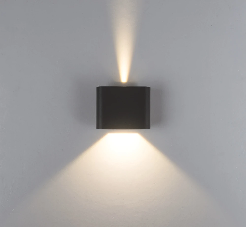 6W LED sieninis fasado šviestuvas, juodas, 3000/4000K, IP65, šviečia į viršų ir į apačią, E433