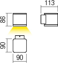 6W LED sieninis lauko šviestuvas BETA, tamsiai pilkas, 3000K, IP54, 9069
