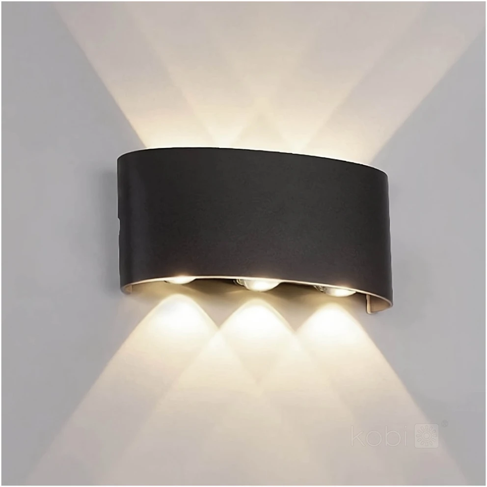 6W LED sieninis lauko šviestuvas LUMEPRA, juodas, 4000K, IP54