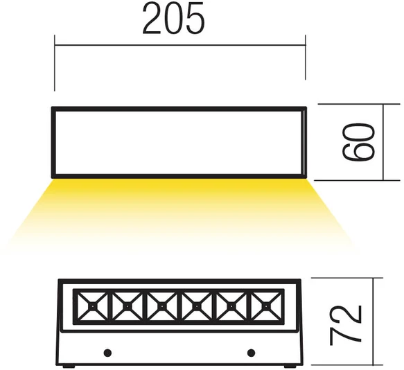 7,5W LED sieninis lauko šviestuvas AROOS, rūdžių sp., 3000K, IP65, 90922
