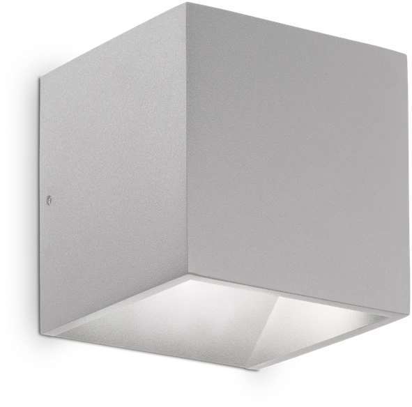 Sieninis šviestuvas Ideal Lux 8,5W LED sieninis fasado šviestuvas RUBIK, pilkas, 3000K, IP54, 326849
