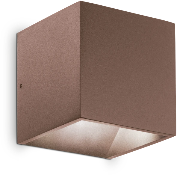 Sieninis šviestuvas Ideal Lux 8,5W LED sieninis fasado šviestuvas RUBIK, kavos sp., 3000K, IP54, 326627