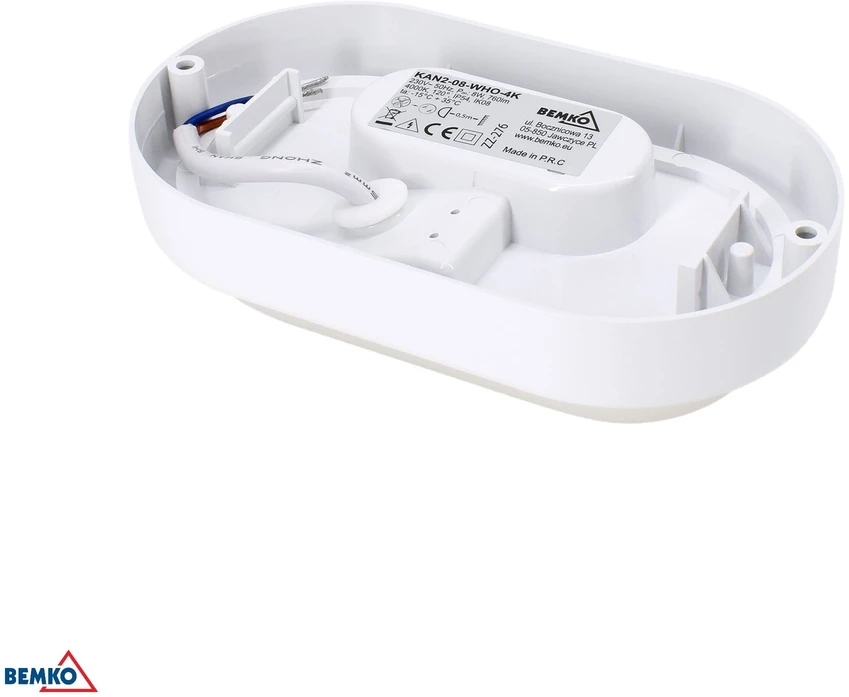 Bemko 8W LED plafonas KANLO, baltas, 4000K, IP54, 120°