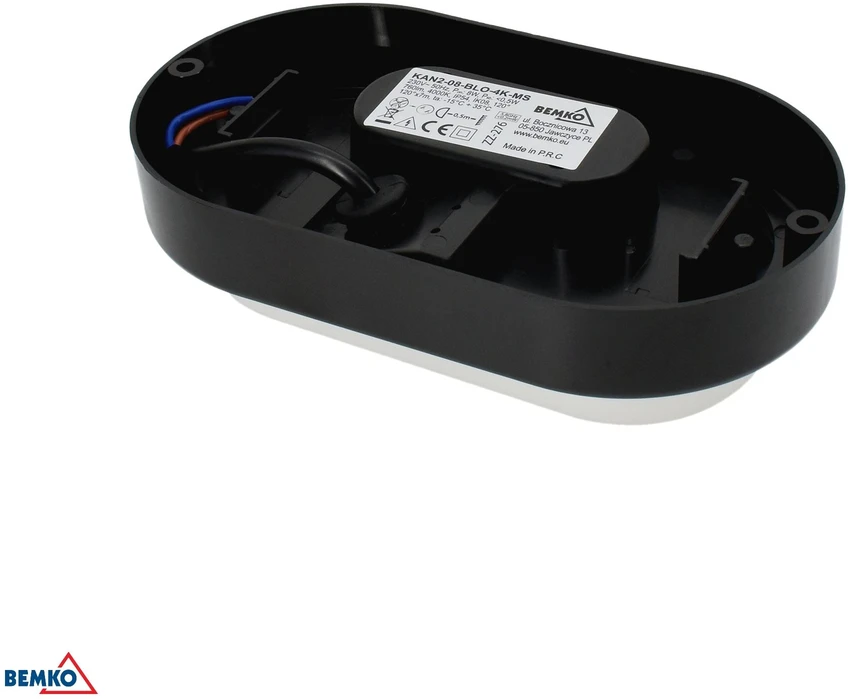 Bemko 8W LED plafonas KANLO, juodas, 4000K, IP54, 120°, su judesio davikliu