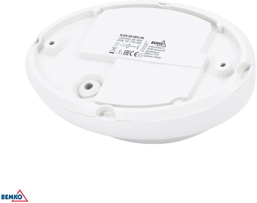 Lubinis šviestuvas Bemko 8W LED plafonas KANLO, baltas, 4000K, IP54, 120°