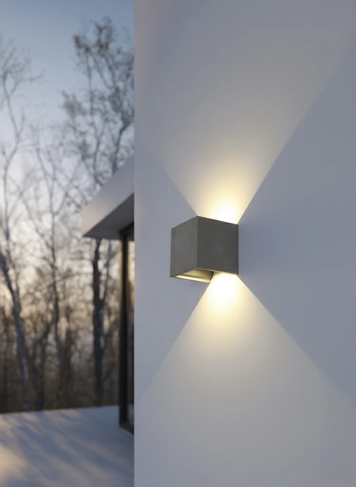 8W LED sieninis fasado šviestuvas PERSEO, pilkas, 3000K, dimeriuojamas, IP65, A2077001GRDT