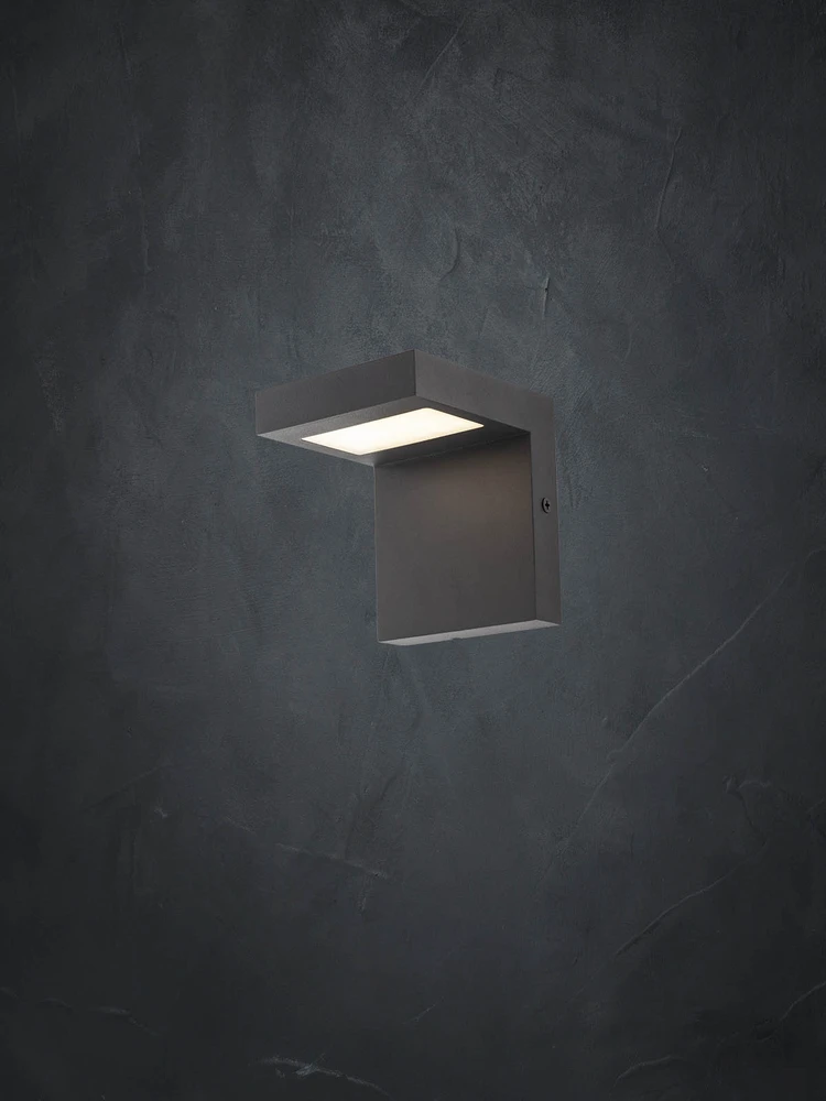 8W LED sieninis lauko šviestuvas EMBO, tamsiai pilkas, 3000K, IP54
