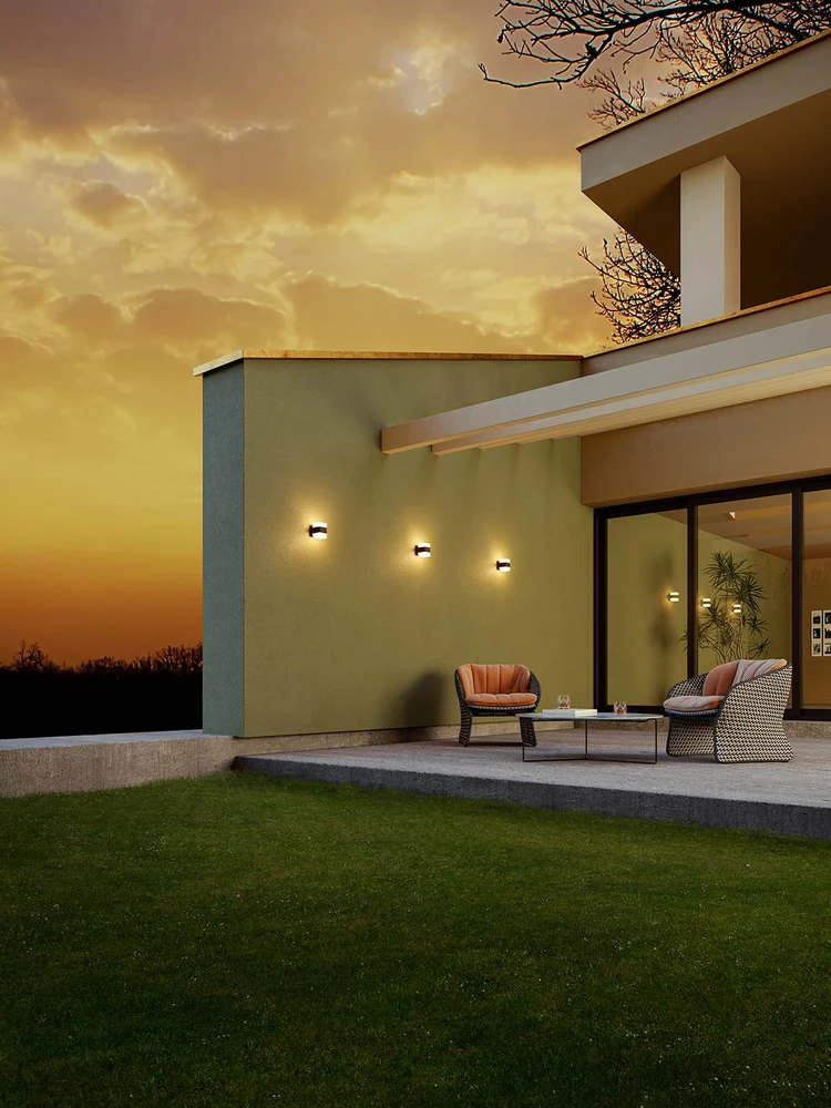 Sieninis šviestuvas 9,4W LED sieninis lauko šviestuvas TOK, tamsiai pilkas, 3000K, IP44