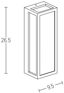 9W LED paviršinis lauko šviestuvas, grafito sp., 3000K, E202