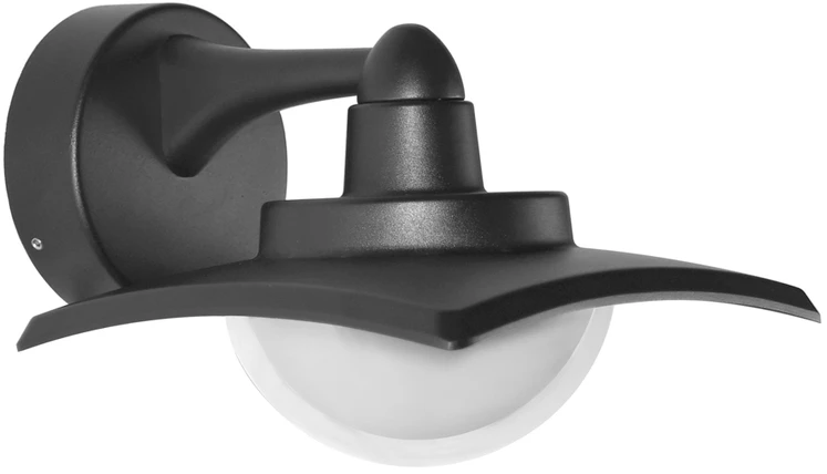 Sieninis šviestuvas Italux 9W LED sieninis fasado šviestuvas ISOLA 3K, juodas, 3000K