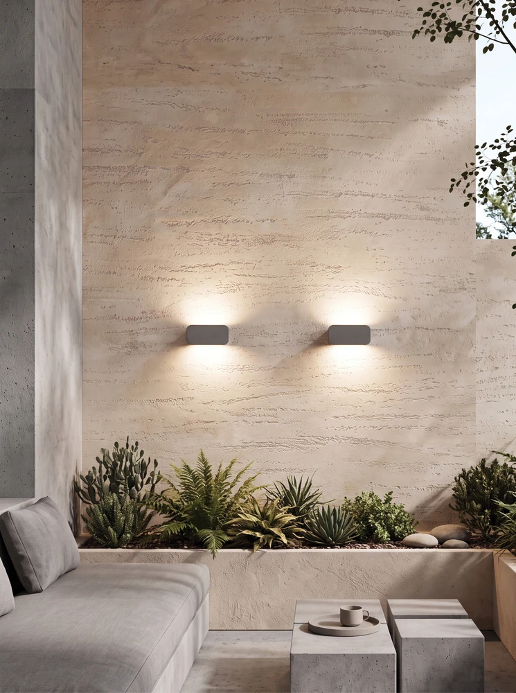 9W LED sieninis fasado šviestuvas, grafito sp., 3000K, IP54, E535