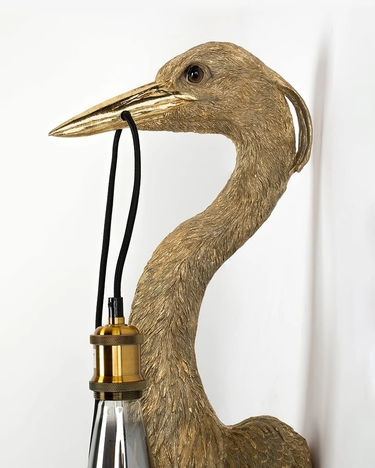 Sieninis šviestuvas ANIMAL HERON, E27, aukso sp.