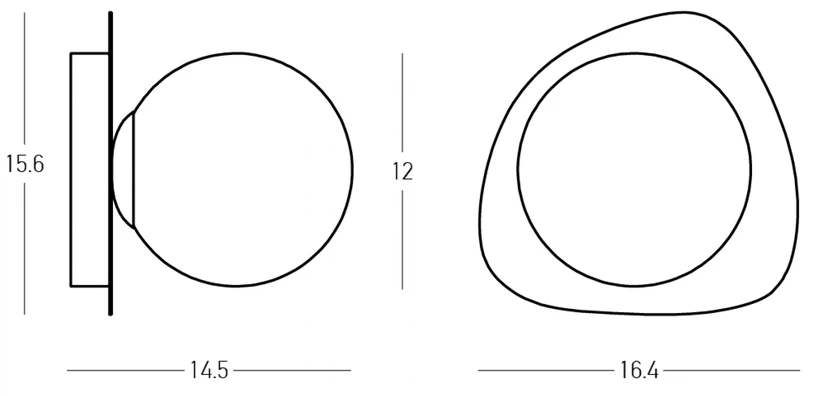 Sieninis šviestuvas, G9, aukso sp. korpusu/dūmų sp. stiklas, 15,6x16,4cm, 2578