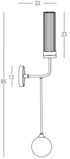 Sieninis šviestuvas, G9/E27, juodos/žalvario sp., 22054